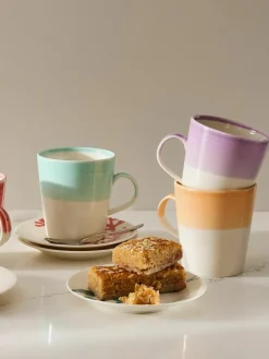 XL kopjes Brights van porselein, set van 4