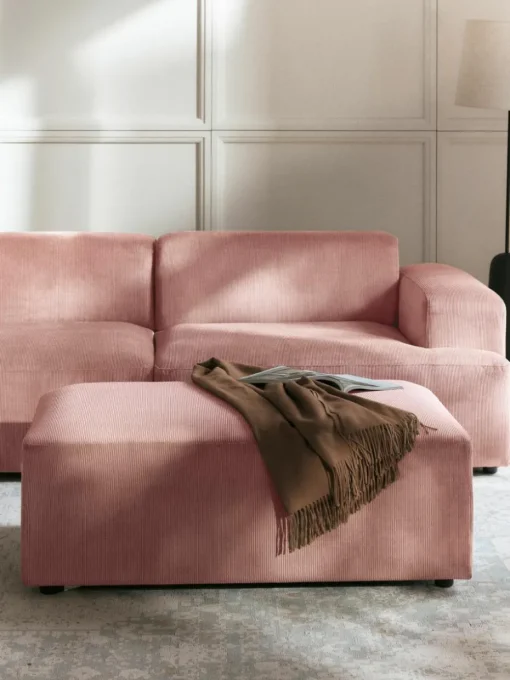 XL poef Melva van corduroy, B 116 x D 72 cm