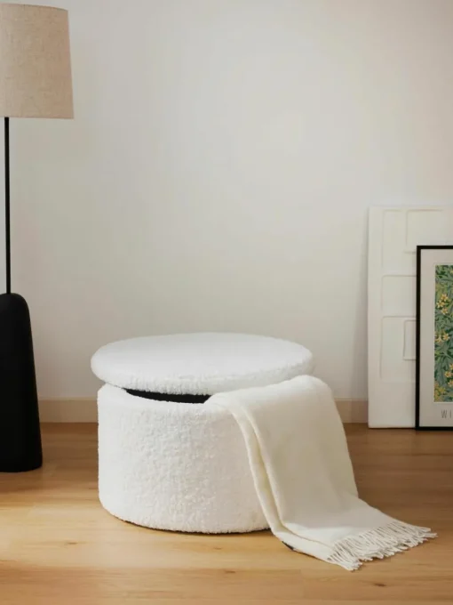 XL teddy poef Alida met opbergruimte