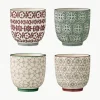 XS bekers Karine met klein patroon, set van 4