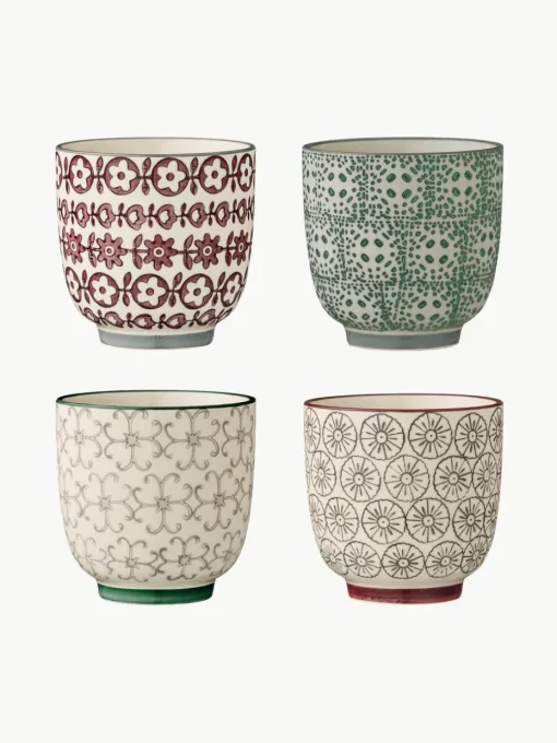 XS bekers Karine met klein patroon, set van 4