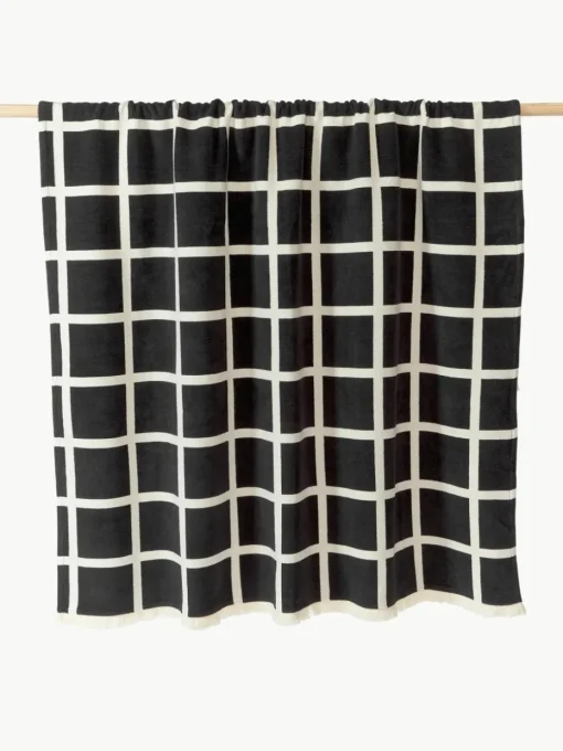 Zachte geruite plaid Edison met franjes