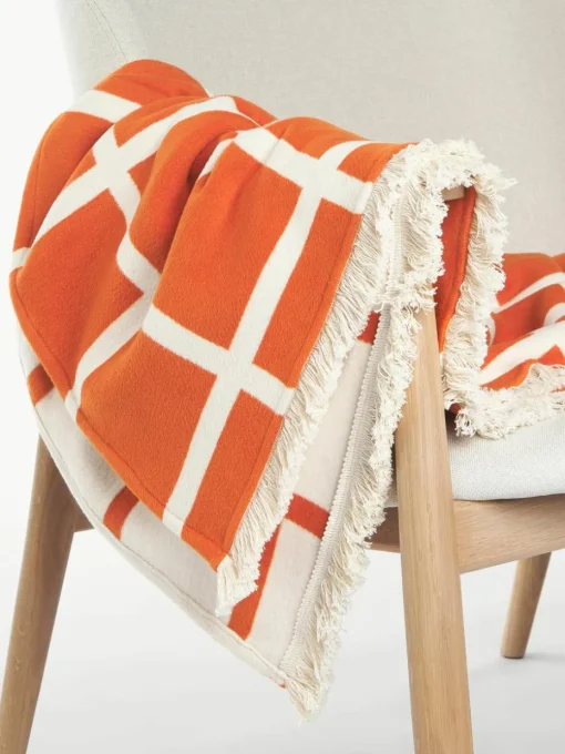 Zachte geruite plaid Edison met franjes