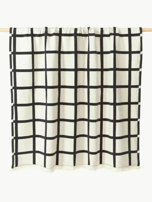 Zachte geruite plaid Edison met franjes
