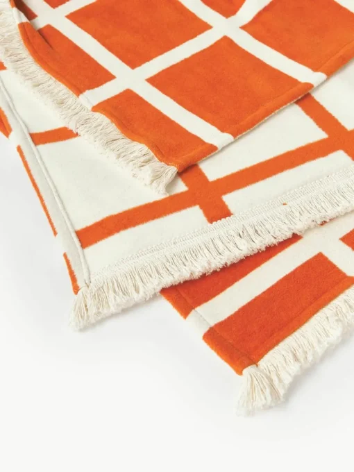 Zachte geruite plaid Edison met franjes