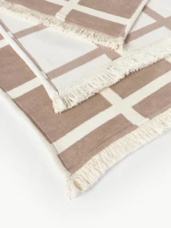 Zachte geruite plaid Edison met franjes