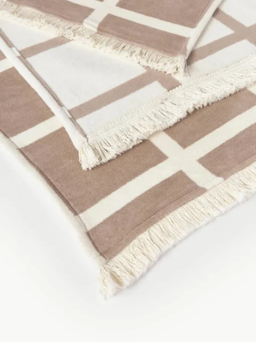 Zachte geruite plaid Edison met franjes