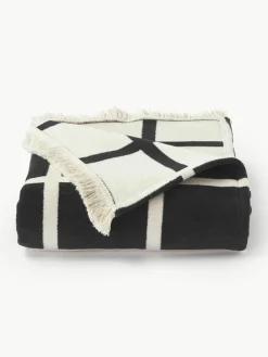 Zachte geruite plaid Edison met franjes