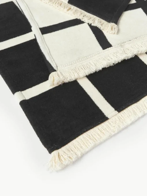 Zachte geruite plaid Edison met franjes