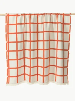 Zachte geruite plaid Edison met franjes