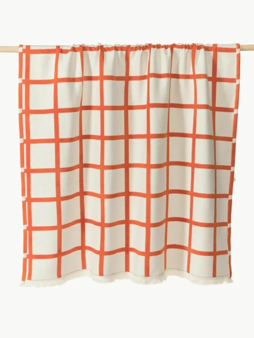 Zachte geruite plaid Edison met franjes