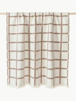 Zachte geruite plaid Edison met franjes