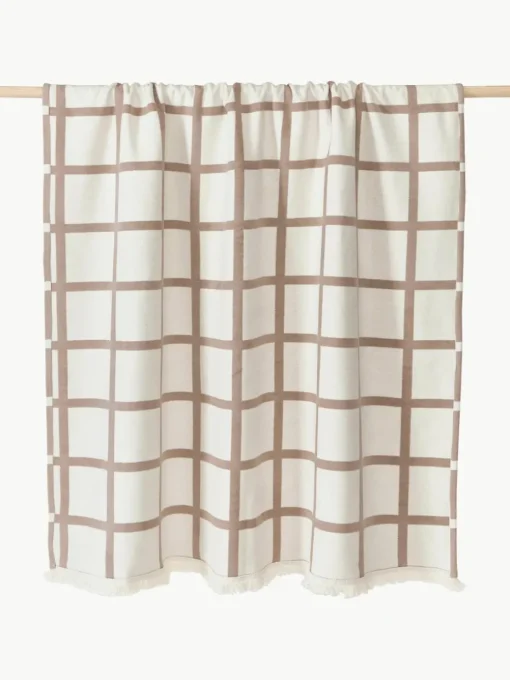 Zachte geruite plaid Edison met franjes
