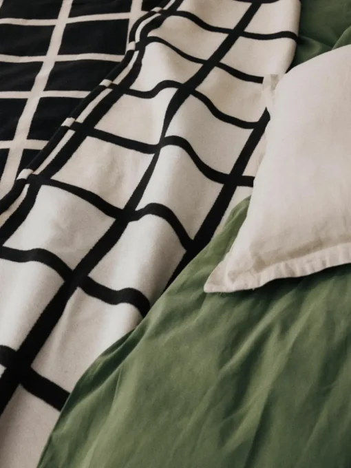 Zachte geruite plaid Edison met franjes