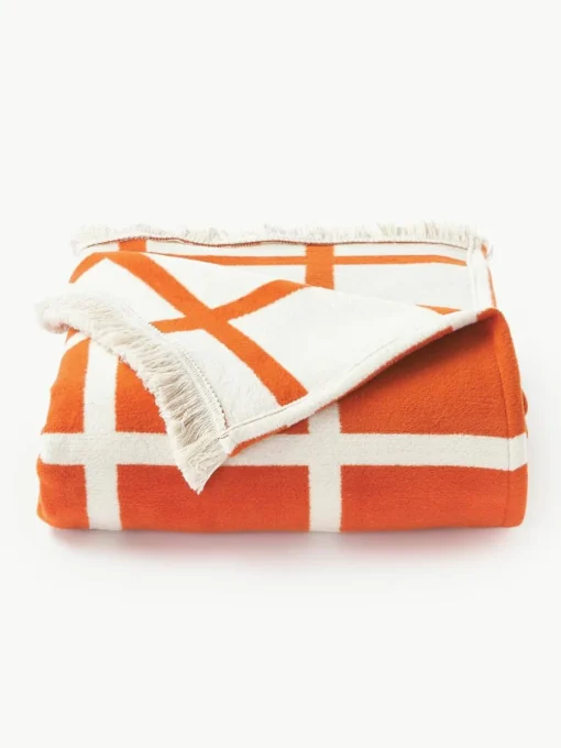 Zachte geruite plaid Edison met franjes