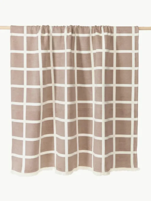 Zachte geruite plaid Edison met franjes