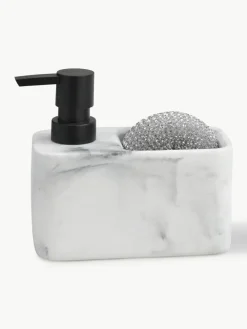 Zeepdispenser Galia in marmerlook met spons, set van 2
