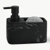 Zeepdispenser Galia in marmerlook met spons, set van 2
