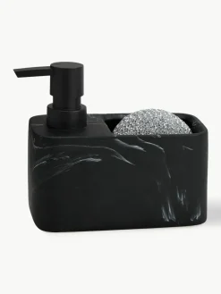 Zeepdispenser Galia in marmerlook met spons, set van 2
