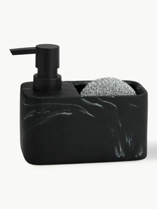 Zeepdispenser Galia in marmerlook met spons, set van 2