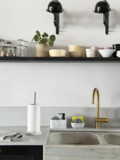 Zeepdispenser Galia in marmerlook met spons, set van 2
