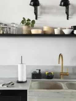 Zeepdispenser Galia in marmerlook met spons, set van 2