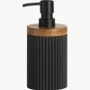 Zeepdispenser Laura met houten decoratie