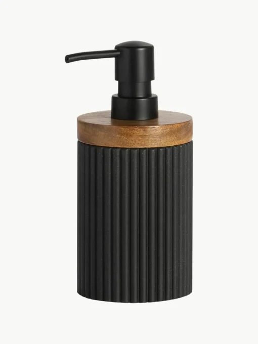 Zeepdispenser Laura met houten decoratie