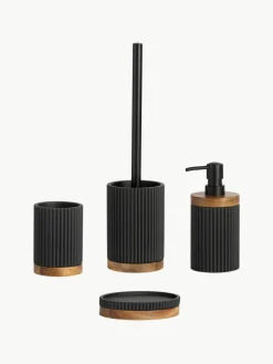 Zeepdispenser Laura met houten decoratie