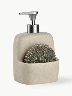 Zeepdispenserset Sand met spons, set van 2