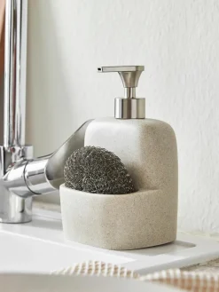Zeepdispenserset Sand met spons, set van 2