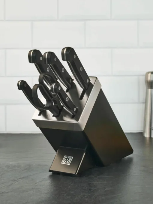 Zelfslijpende messenblok Gourmet met 5 messen en 1 schaar