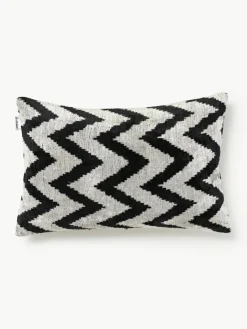 Zijden fluwelen kussenhoes Velvety met zigzag patroon