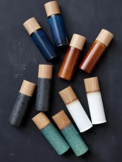 Zout- en pepermolen Bitz met houten deksel, 2-delig