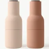 Zout- en pepermolen Bottle Grinder met walnootdeksel, set van 2