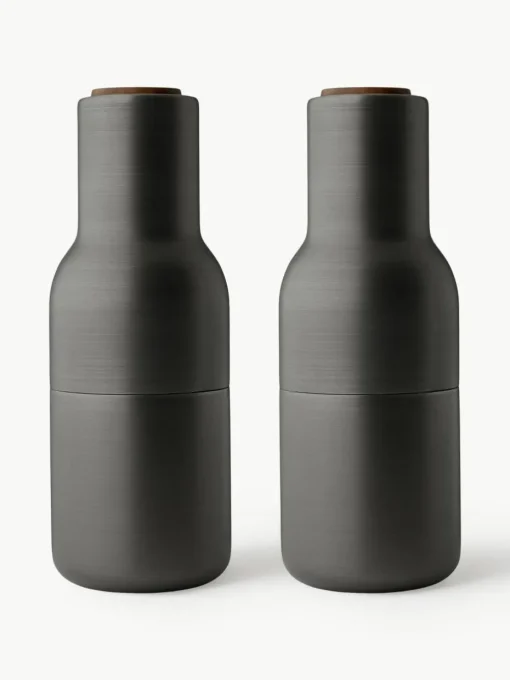 Zout- en pepermolen Bottle Grinder met walnootdeksel, set van 2