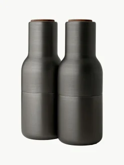 Zout- en pepermolen Bottle Grinder met walnootdeksel, set van 2
