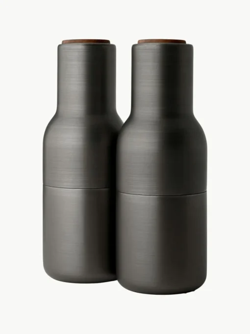 Zout- en pepermolen Bottle Grinder met walnootdeksel, set van 2