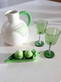Zout- en peperstrooier Pea van dolomiet, set van 3