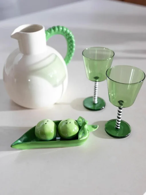 Zout- en peperstrooier Pea van dolomiet, set van 3